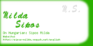 milda sipos business card